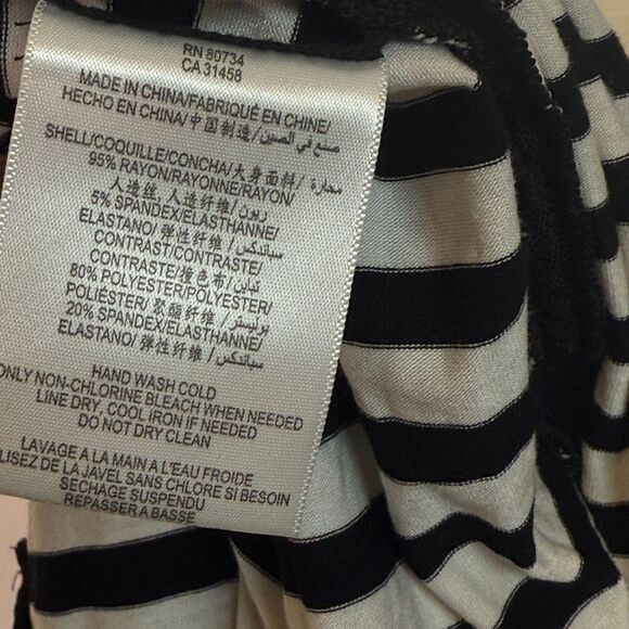 BCBG Max Azria | Black White Striped | One Sleeve Bodycon | Sz S - Picture 12 of 12